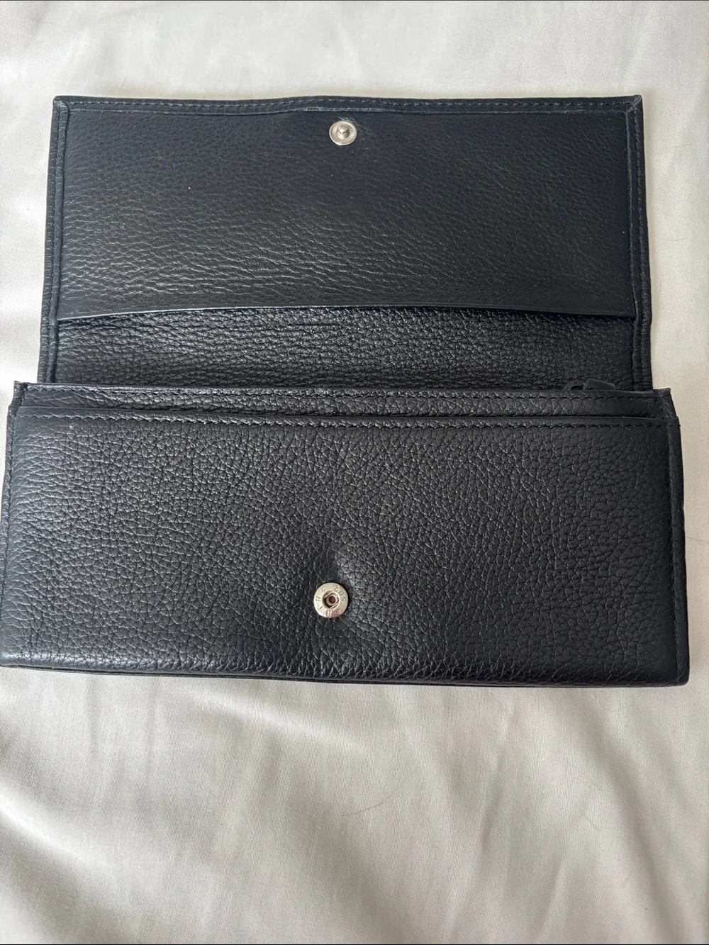 My Flat in London Black Leather Bow Wallet with Crystal Accent
